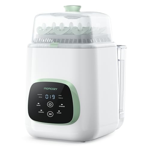 Momcozy KleanPal Pro All-in-One Bottle Washer, Sterilizer & Dryer - White | 9 Cleaning Modes Baby Bottle Washer for Bottles, Pump Parts & Baby Essentials, Time-Saving & Hands-Free, 26 Spray Jets
