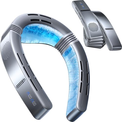 TORRAS COOLiFY 2026 Cyber Fold AI Neck Air Conditioner, Ultimate Cooler Max Cooling Area with Portable Bag, Neck & Face Cooler with Adjustable Strong Wind, Rechargeable Gift for Dad, Husband, Titanium