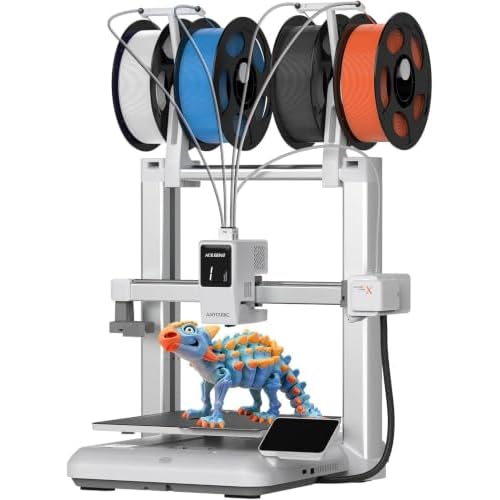 Anycubic Kobra X Multicolor 3D Printer, Easy Setup, Native 4-Color | Up 19 Color, 600mm/s Fast 3D Printing, AI Camera, Quiet 45dB, 260mm³, FDM for Kids Beginners Family Makers Professional