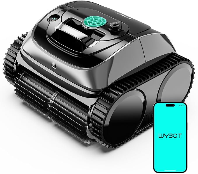 WYBOT C1 Cordless Robotic Pool Vacuum for Inground Pools, Professional | 4-in-1 Robotic Pool Cleaner for Above Ground Pool, 160 Mins Runtime, APP Countrol, Smart Navigation with Powerful Suction