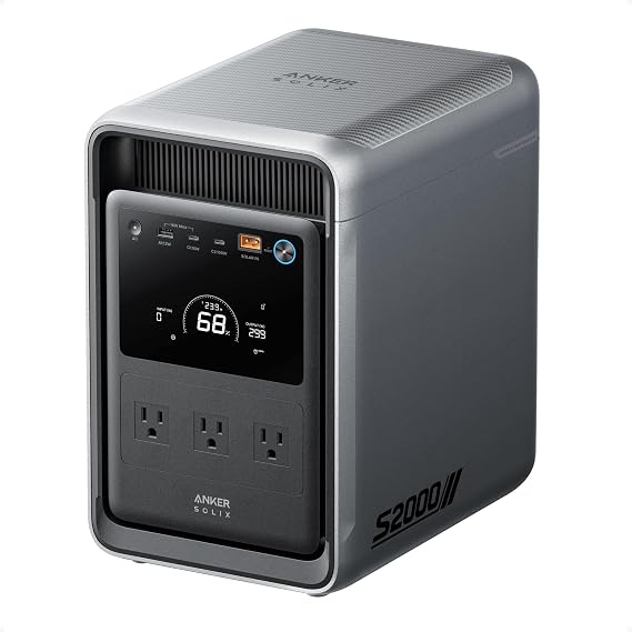 Anker SOLIX S2000 Portable Power Station, 2,010Wh, 3,000W Peak, Home Backup