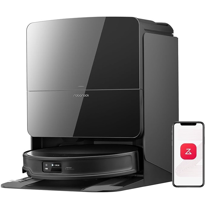 roborock Saros 10R Robot Vacuum and Mop, 22,000 Pa Suction, Zero-Tangling, 3.14&rsquo;&rsquo; Ultra Slim, FlexiArm Riser Technology for Carpet & Floor, Corner & Edge Cleaning, Self-Emptying, Hot Air Drying, Black